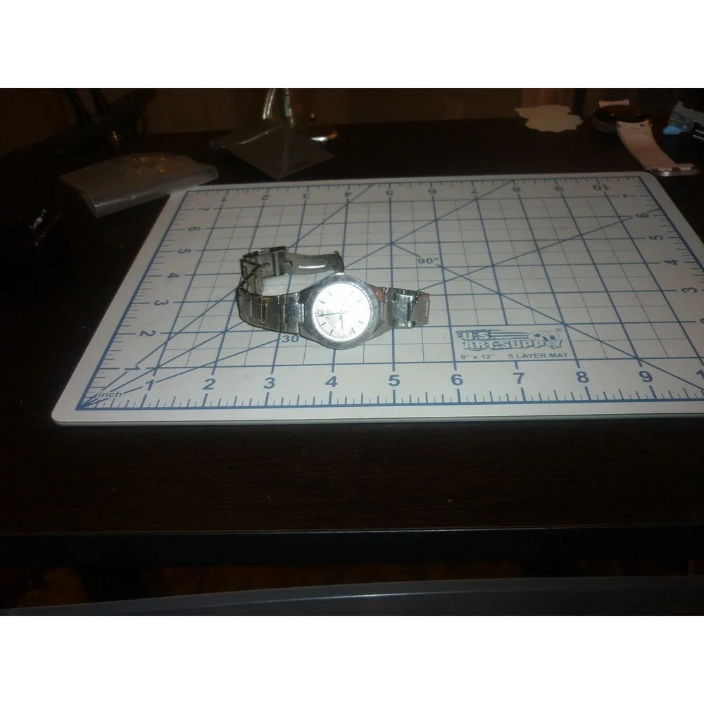 Vtg Casio‎ Quartz Watch Pink Multi Dial Stainless Steel LTP-2069 Works